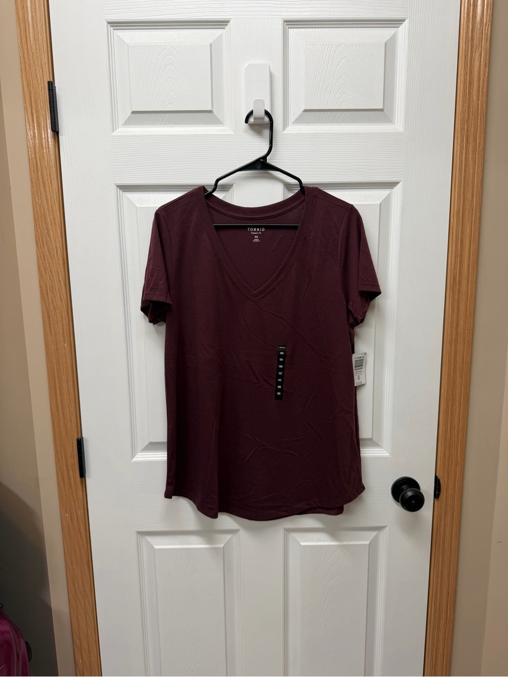 torrid Deep Burgundy V-Neck Short Sleeve Tee